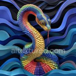seamless Seamless 3D PBR Texture of Vibrant Multicolored Cobra Scales with Geometric Patterning texture 8k free download PBR