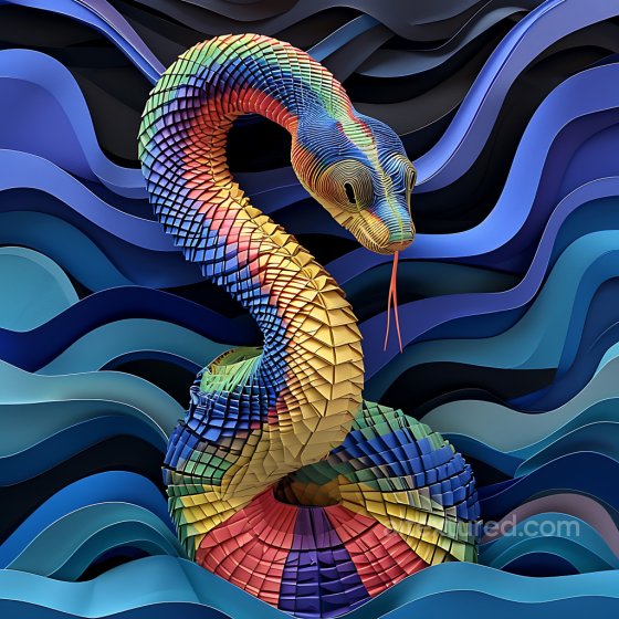 Animal Texture of Vibrant Multicolored Cobra Scales with Geometric Patterning Animal texture preview