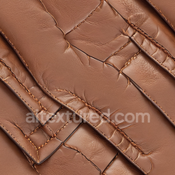 seamless Seamless 3D PBR Stitched Brown Leather Texture with Wrinkles and Panels texture 8k free download PBR