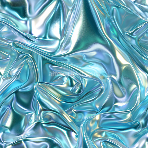 Seamless 3D PBR Texture of Glossy Iridescent Fabric with Fluid Folds