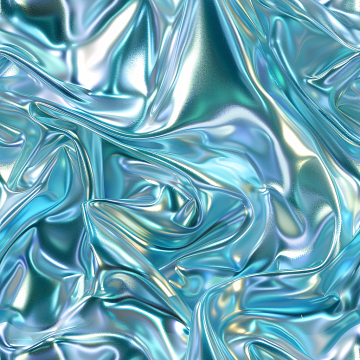 Glossy Iridescent Fabric with Fluid Folds seamless PBR texture preview
