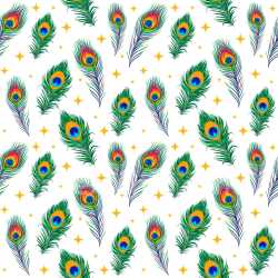 Pattern Bundle - Seamless 3D Pattern PBR Texture with Colorful Peacock Feathers and Sparkling Motifs texture preview