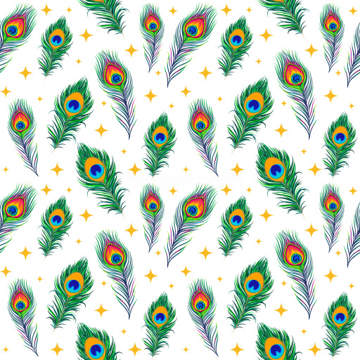 Pattern Bundle - Seamless 3D Pattern PBR Texture with Colorful Peacock Feathers and Sparkling Motifs texture preview