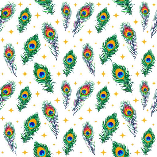 Pattern PBR Texture with Colorful Peacock Feathers and Sparkling Motifs seamless Pattern Bundle PBR texture