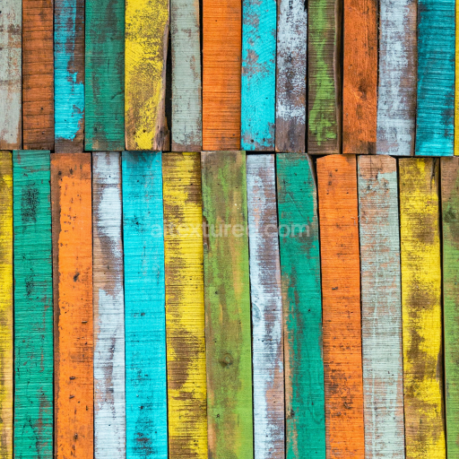 Colorful Vintage Painted Wood Texture with Weathered Look
