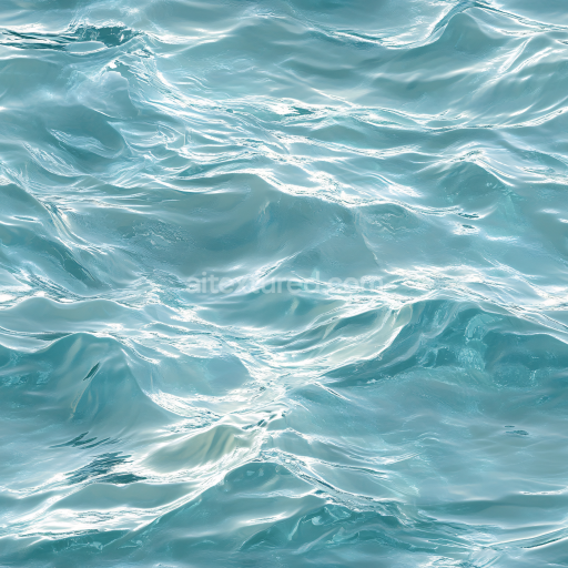 Seamless 3D Water PBR Texture Featuring Realistic Shimmering Ocean Surface Waves