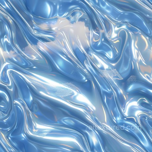 Seamless 3D PBR Texture of Glossy Blue Satin with Wrinkled Drapery Pattern texture preview