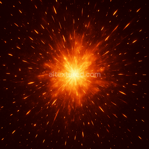 Seamless 3d texture of incendiary effect with blazing fire sparks and energy burst in vivid 8k pbr quality
