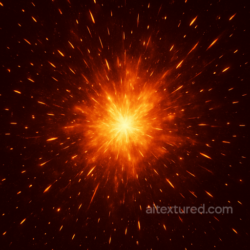 Incendiary Effect With Blazing Fire Sparks And Energy Burst In Vivid 8K PBR Quality seamless Explosion PBR texture
