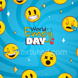 seamless Seamless 3D PBR Cartoon Emoji Pattern Texture in Vibrant Blue texture 8k free download PBR