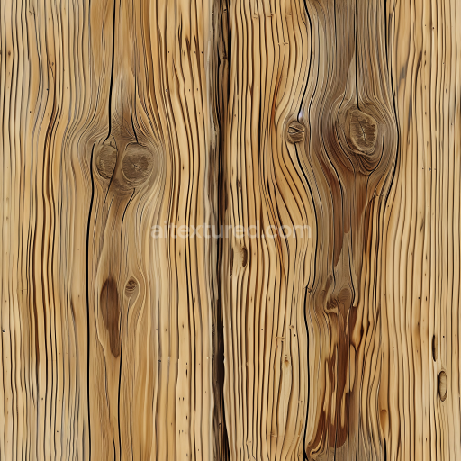 Seamless 3D Pine Wood Planks PBR Texture with Distinctive Knots and Grain