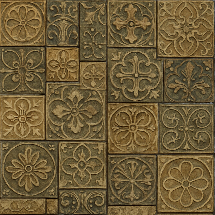 Ancient Tile seamless PBR texture preview