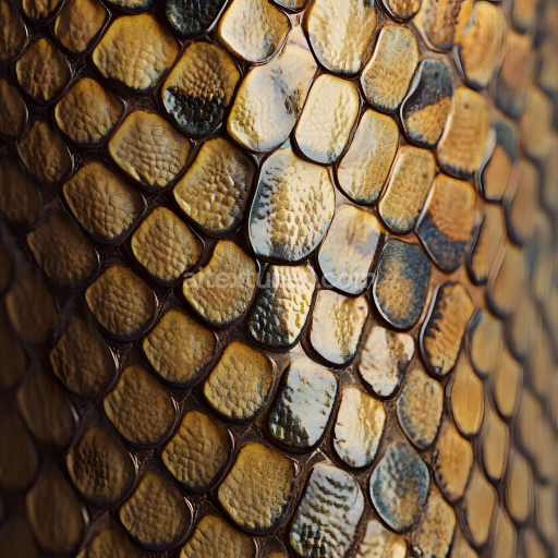 Seamless 3D PBR Texture of Glossy Reptilian Skin with Detailed Scales and Micro Surface Patterns