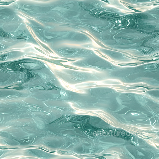 Water PBR Texture with Turquoise Shimmer and Smooth Flowing Ripples seamless Water PBR texture