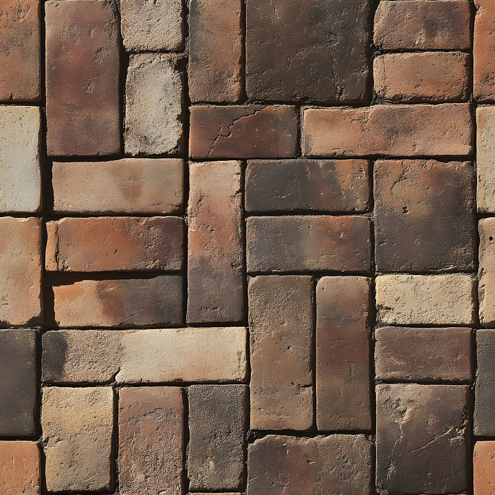 Cracked Brick Wall with Weathered Earthy Tones seamless PBR texture preview