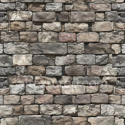 seamless Seamless 3D PBR Texture of Weathered Stone Wall with Rough Blocks texture 8k free download PBR