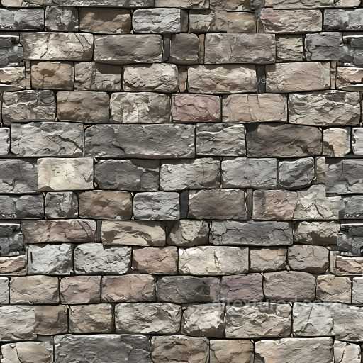 Weathered Stone Wall Seamless Texture with Rough Blocks seamless Stone PBR texture