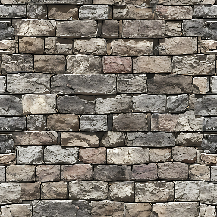 Weathered Stone Wall with Rough Blocks seamless PBR texture preview
