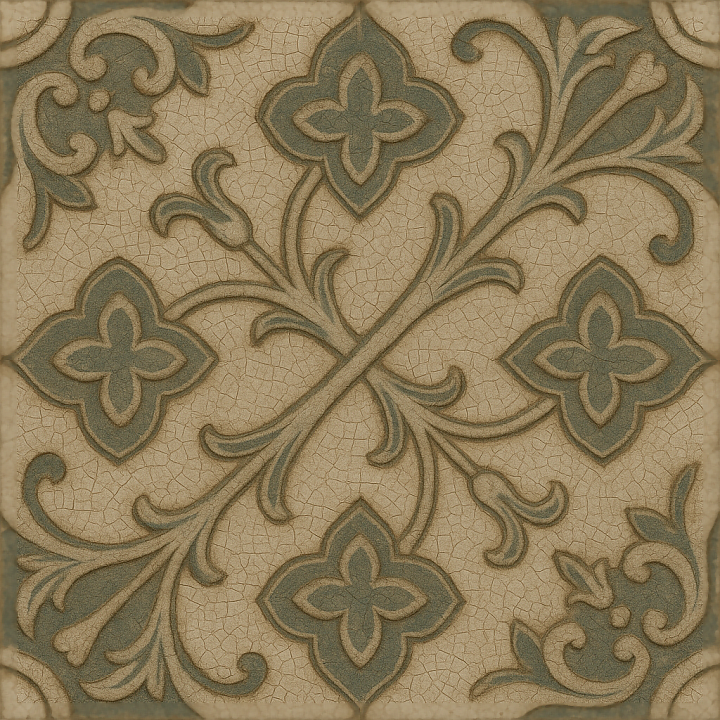 Ceramic Glaze Crackle Mosaic With Medieval Style And Cracked Glaze Fini… seamless PBR texture preview