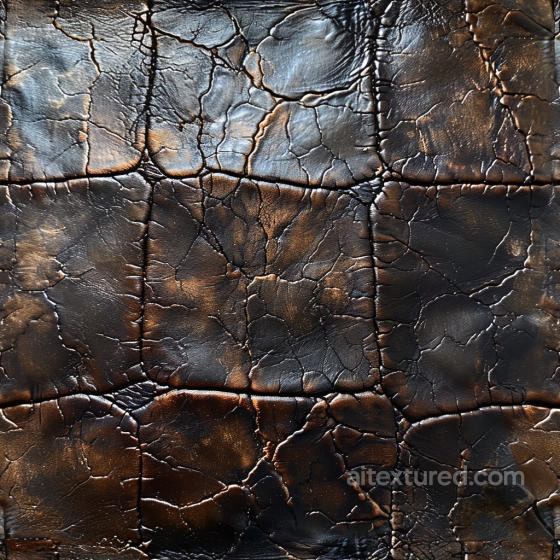 Distressed Cracked Vintage Leather in Dark Brown Seamless Texture Leather texture preview