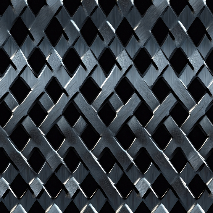 Brushed Steel Lattice Metal with Rhombus Pattern seamless PBR texture preview