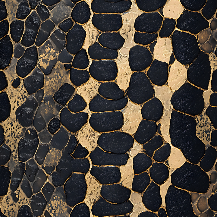 Skin with Stylized Large Scales and Matte Black-Tan Variation seamless PBR texture preview