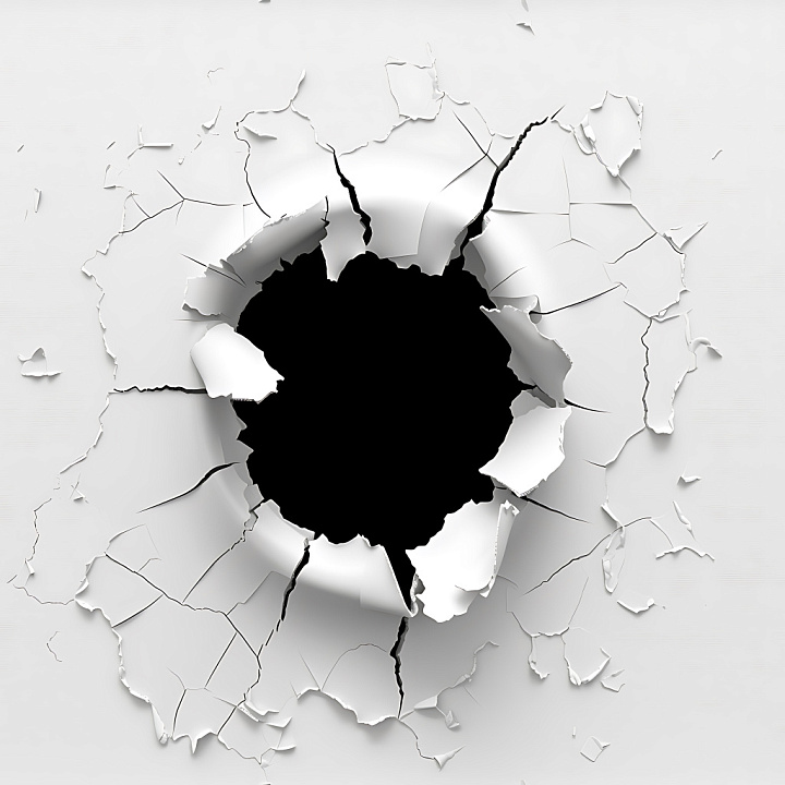 Cracked And Hole Of White Broken Paint Surface seamless PBR texture preview