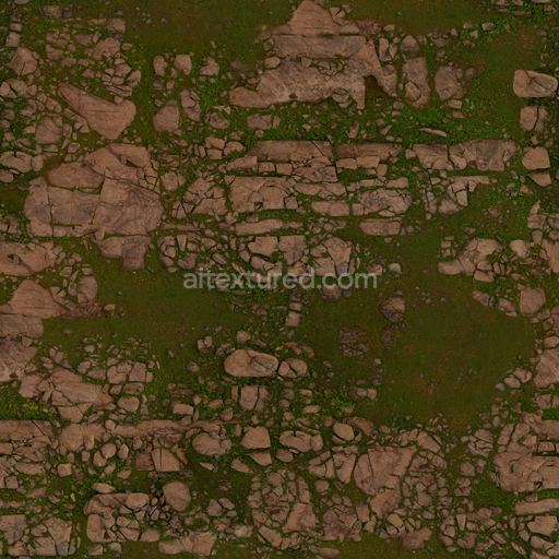 Rocky Terrain — Rocks Aerial Terrain Greenery Rocky Ground — PBR seamless 3D texture