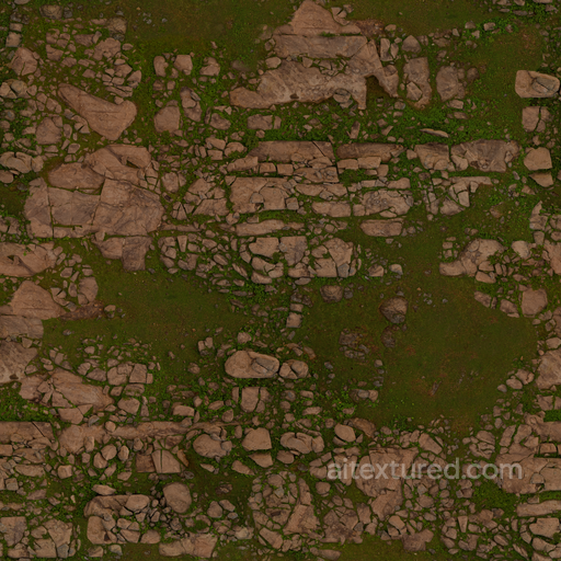 Rocky Terrain - Rocks Aerial Terrain Greenery Rocky Ground seamless Rock PBR texture