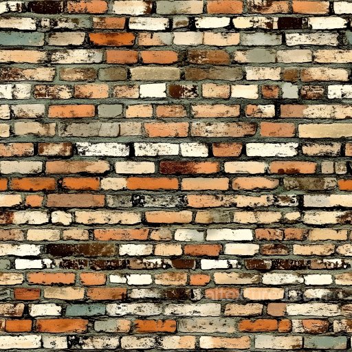 Seamless 4K PBR Texture of Multicolored Cracked Brick Wall with Weathered Surface seamless Brick PBR texture
