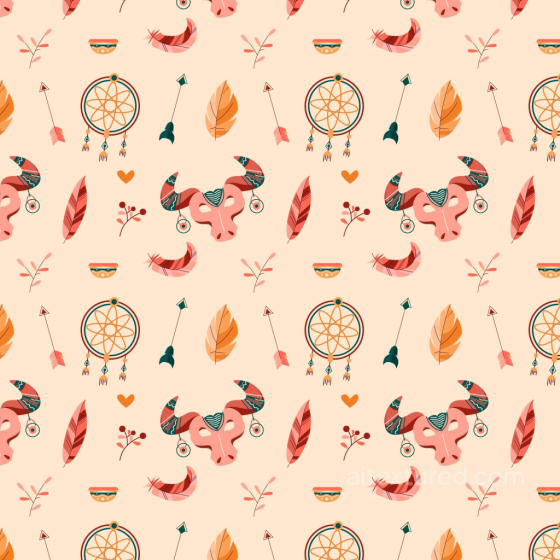 Fabric Texture Featuring Boho Tribal Patterns and Soft Pastel Colors Boho Seamless texture preview