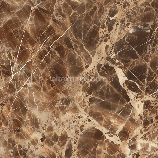 Seamless 3D Emperador Brown Marble PBR Texture with Natural Vein Detail
