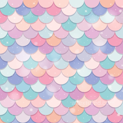 Pastel Colored Mermaid Scale Pattern Seamless Texture with Sparkles seamless Mermaid Scale  PBR texture