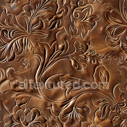 seamless Seamless 3D Embossed Brown Leather PBR Texture with Floral Pattern and Vintage Finish texture 8k free download PBR