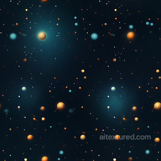 Space PBR Texture Featuring Colorful Starfield and Glowing Cosmic Spheres Star, space, planets texture preview