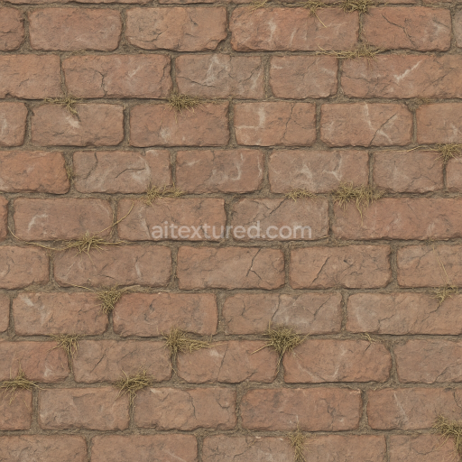 Seamless 3d texture pbr 8k brick weathered pavement with chalk markings and weathered edges