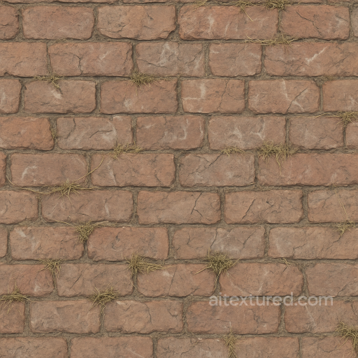 Brick Weathered Pavement With Chalk Markings And Weathered Edges seamless Park pavement PBR texture