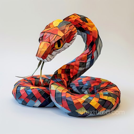 Animal - Seamless 3D PBR Texture of Origami-Inspired Corn Snake Scales in Vibrant Colors texture preview