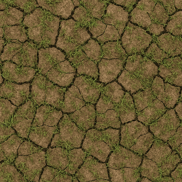 Cracked Turf seamless PBR texture preview