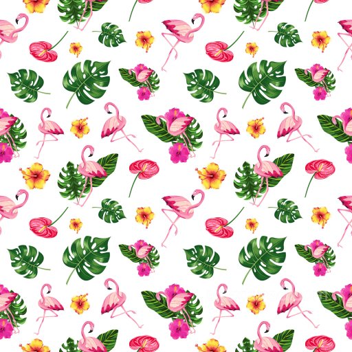 Pattern PBR Texture Featuring Tropical Flamingo, Hibiscus, and Leaf Motifs seamless Pattern Bundle PBR texture