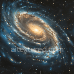 seamless Seamless 3D PBR Galaxy Spiral Space Texture with Blue and Gold Nebulae texture 8k free download PBR