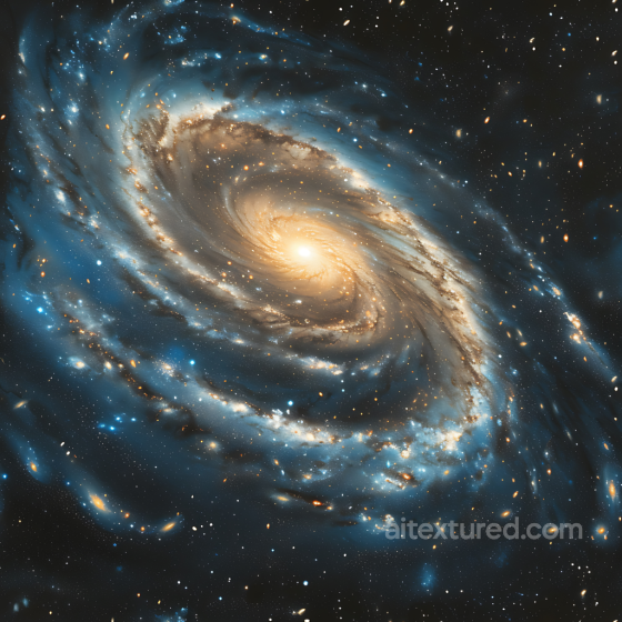 Galaxy Spiral Space Texture with Blue and Gold Nebulae Star, space, planets texture preview