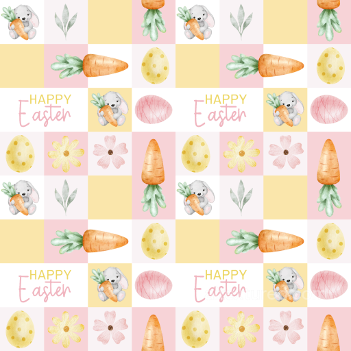 Digital Paper Texture Featuring Easter Bunny, Carrots, and Eggs seamless All Christmas Digital paper PBR texture