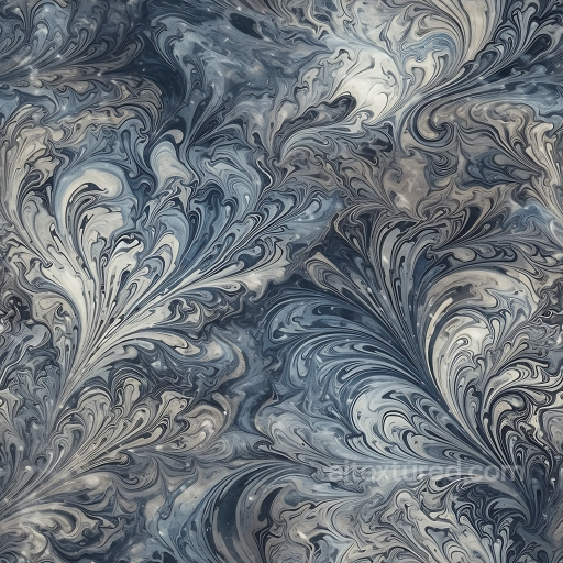 Gray and Blue Marble Seamless Texture with Intricate Fluid Veins seamless Marble PBR texture