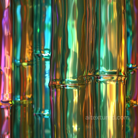 Glossy Translucent Bamboo Stalks Seamless Texture with Vibrant Color Shifts Glossy texture preview