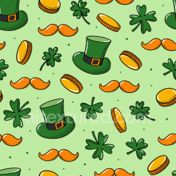 seamless Seamless 3D PBR cartoon style St Patrick festive pattern texture texture 8k free download PBR