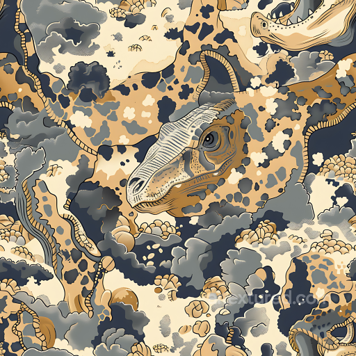 Desert Camouflage Texture with Artistic Stylized Reptilian Motifs seamless Color Camouflage PBR texture