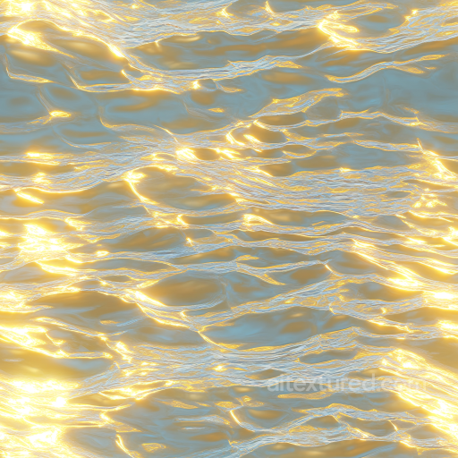Reflective Golden Water Surface Seamless Texture with Soft Ripples seamless Water PBR texture