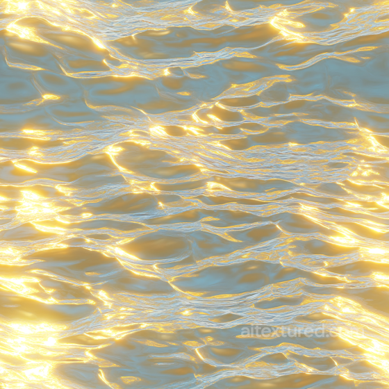 Reflective Golden Water Surface Seamless Texture with Soft Ripples Water texture preview