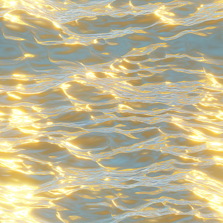 Reflective Golden Water Surface with Soft Ripples seamless PBR texture preview